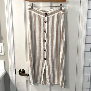 Linen mid length skirt